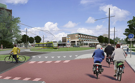 regiotram Groningen bij in Paddepoel